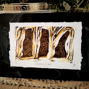 Lino Print Calanais Standing Stone