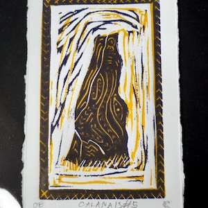 Lino Print Calanais Standing Stone