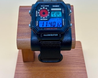 Four-tified - 4-color Custom Casio Royale AE1200 World Time with HydroMod and NATO strap