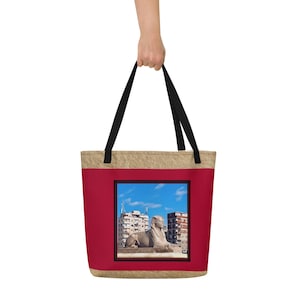 Bolsa grande com bolso City Sphinx • Fotografia de viagem ao Egito • Presente para amantes da história