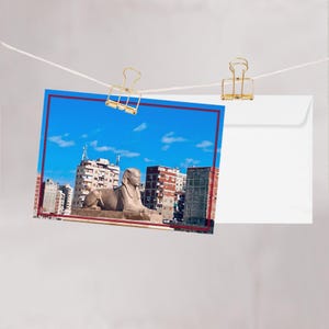 City Sphinx Greeting Card • Alexandria Egypt Travel Photography • Gift for History Lovers