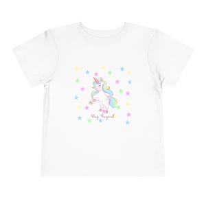 ステイマジカル ユニコーン 幼児用Tシャツ - 13色 - 2T 5T - 女の子用パステルレインボースターTシャツ - かわいいお子様の誕生日プレゼント