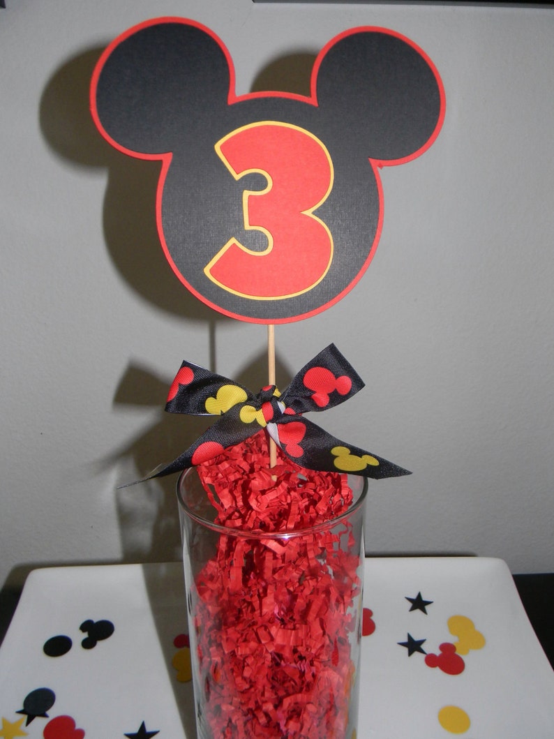 Mickey Mouse Centerpiece Set of 3 Picks | Etsy