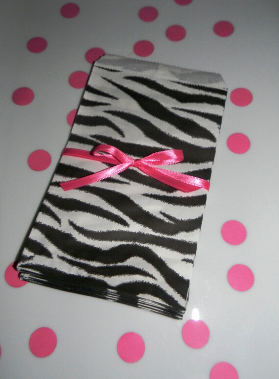 Items similar to Zebra Print Candy Bags Set of 20 on Etsy