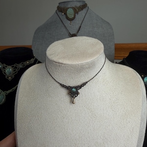 Handmade Macrame Necklace with Natural moonstone - Boho Chic Jewelry