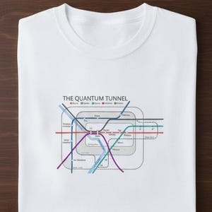 Quantum Tunnel T-Shirt - Standard Model U-Bahn Karte, lustiges Teilchen Physik Parodie T-Shirt, Wissenschaft Nerd Geschenk, Geeky STEM Shirt,