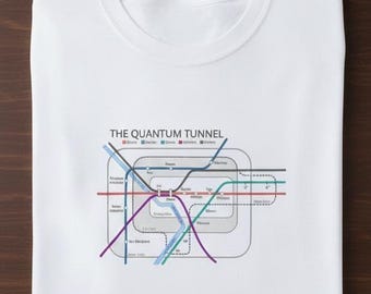 Quantum Tunnel T-Shirt – Standard Model Subway Map, Funny Particle Physics Parody Tee, Science Nerd Gift, Geeky STEM Shirt,