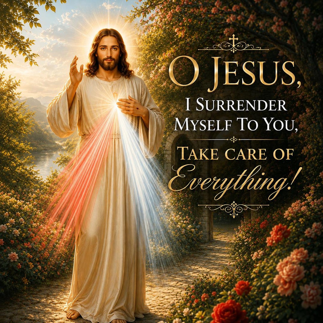 Jesus Surrender Prayer Print | Catholic Wall Art | Christian Garden ...