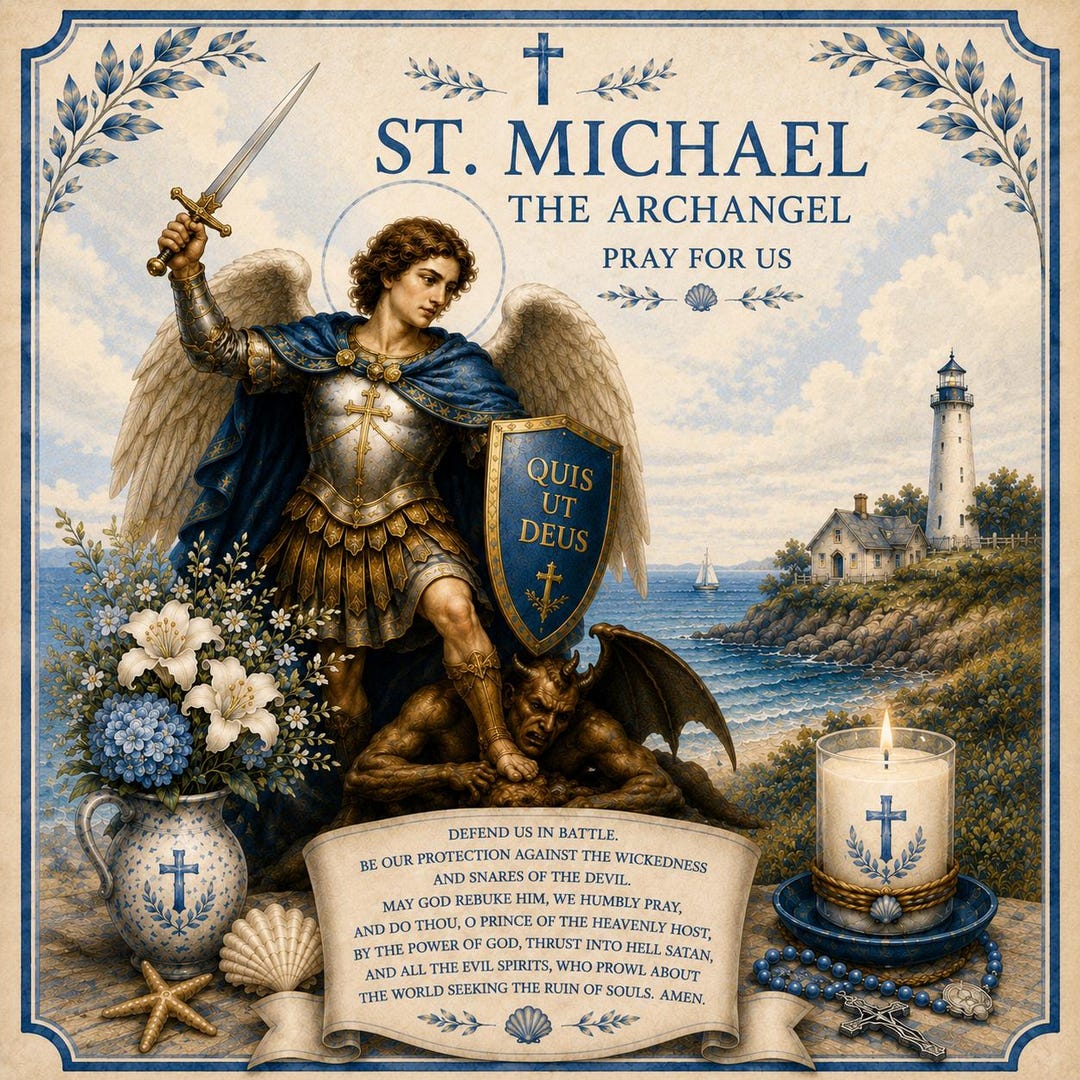 St. Michael the Archangel Print, Catholic Warrior Wall Art, St Michael ...