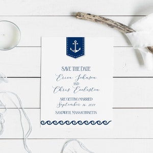 Anchor Flag Save the Date, nautical wedding, beach invitation, cape cod Coastal wedding cape cod wedding, save our date, beach
