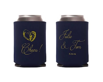 Oysters Wedding Can Cooler: Personalized Beer Hugger Favors