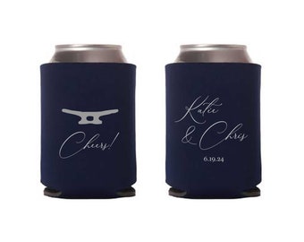 Cleat Dock Cleat  Can Cooler, Wedding Favors, Can Coolies, Beer Can Huggers, Beer Can Insulators, Can Holder, Beach wedding, Cape Cod