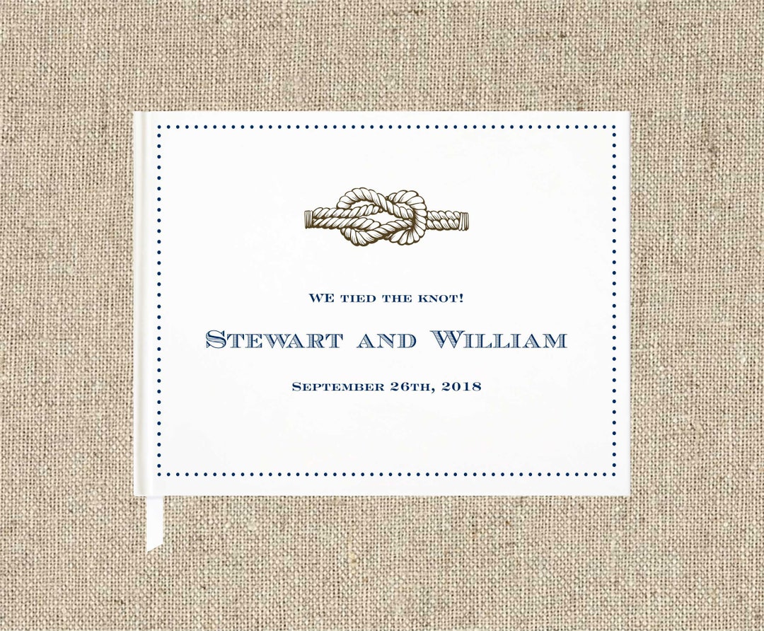 Tied the Knot Guest Book, Any Chart, Nautical Guest Book, Beach Wedding