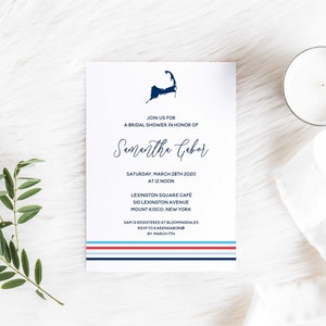 Cape Colorful Stripe Design, Rehearsal Dinner Invitation, cape cod invitation, cape cod shell, cape cod rehearsal dinner, rehearsal dinner