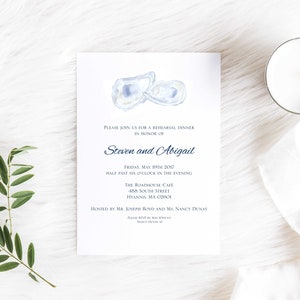 Watercolor Oyster Shell invitation, Shell invitation, Shell birthday invitation, birthday invitation, event, party, rehearsal dinner