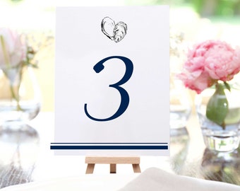 Oyster Shell Wedding Table Numbers: Nautical Cape Cod Decor