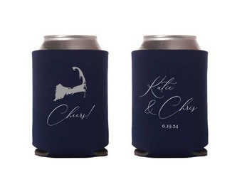 Cape Cod Can Cooler, Wedding Favors, Can Coolies, Beer Can Huggers, Beer Can Insulators, Can Holder, Beach wedding, The Cape