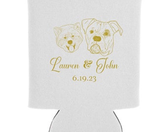 Dog Breed Can Cooler Wedding Favors, Can Coolies, Beer Can Huggers, Beer Can Insulators, Can Holder,  Any breed,