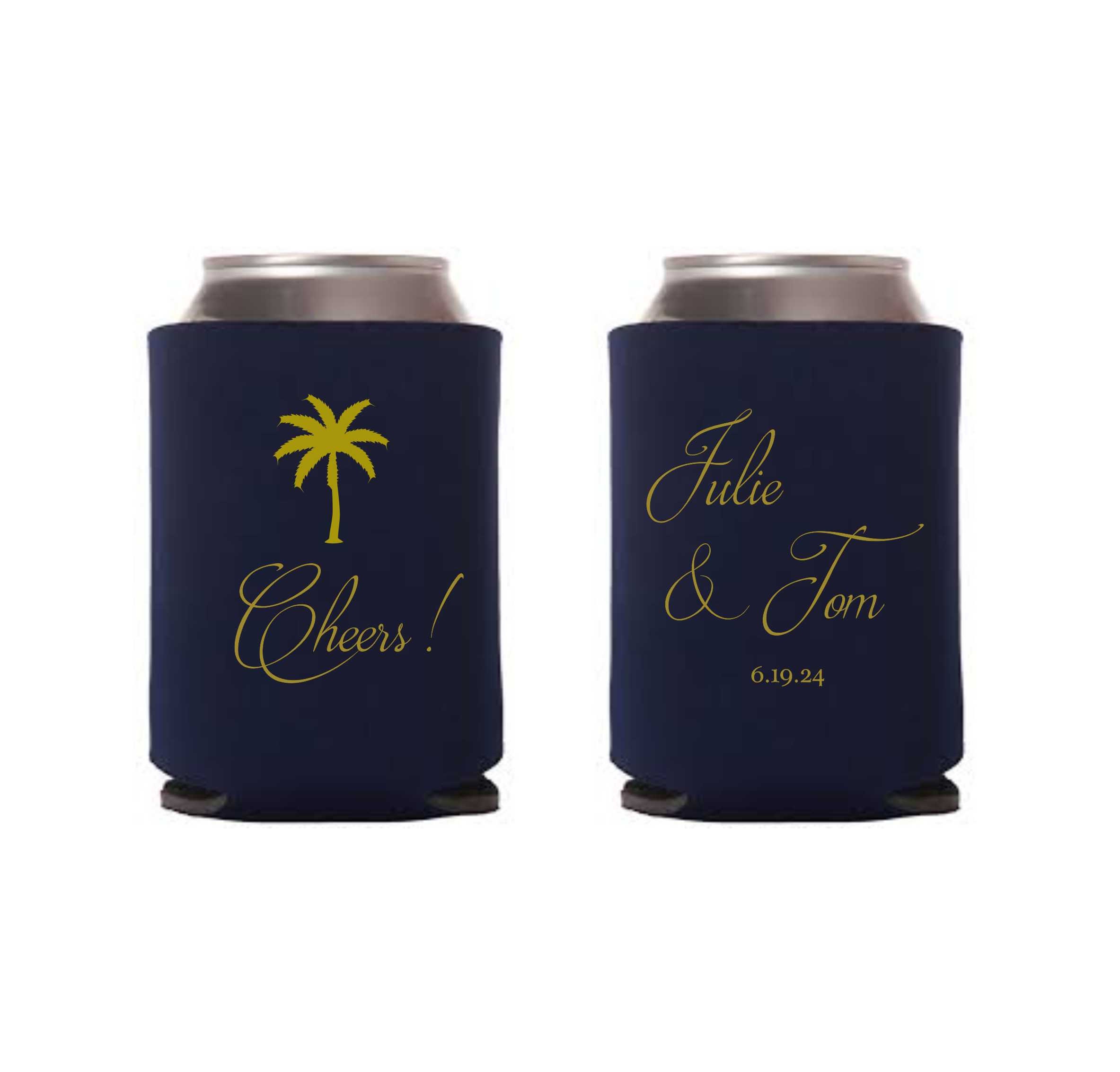 Palm tree slim can drink holder koozie – Sending You Aloha