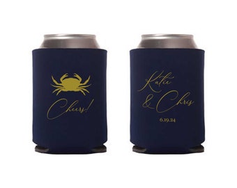 Maryland Crab  Can Cooler, Wedding Favors, Can Coolies, Beer Can Huggers, Beer Can Insulators, Can Holder, Beach wedding, Cape Cod