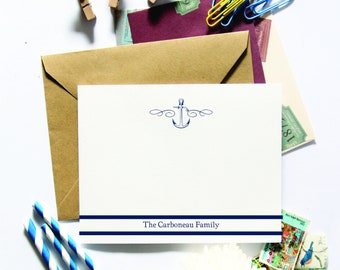 Anchor note cards, Personalized note cards, Personalized Stationery, Gift for him, Gifts for Her, Wedding Gift, Thank you, Custom Notes