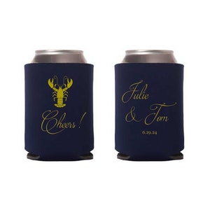 Lobster  Can Cooler, Wedding Favors, Can Coolies, Beer Can Huggers, Beer Can Insulators, Can Holder, Beach wedding, Cape Cod