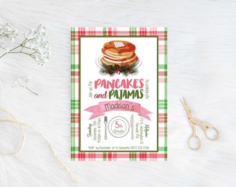 Pancakes and Pajamas Birthday Invitation, Sleepover Party
