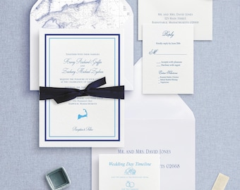 Small Cape Cod Wedding Invitation,  nautical invitation,   cape cod invitation, Destination wedding, beach wed, free samples