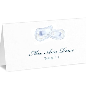 Watercolor Oyster Printed Nautical Tented Escort Cards, Cape Seating Cards, Nautical wedding Beach Wedding, elegant, bespoke, luxury, beach