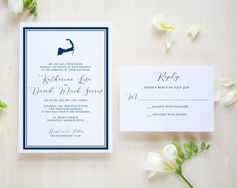 Cape Cod Wedding Invitation,  nautical invitation,   cape cod invitation, personalized, beach wed, free samples