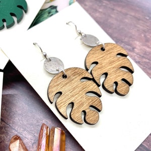 Monstera Leaf Statement Earrings