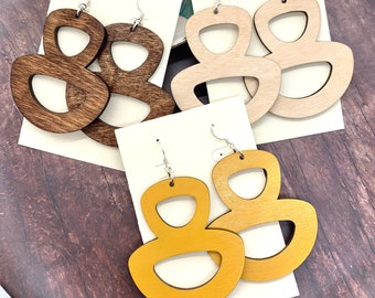 Lazy Eight Wood Statement Earrings