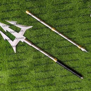 Handcrafted Poseidon Trident | Metal Fantasy Spear | Three-Pronged Trident | Decorative Sea God Prop | Unique Collectible Polearm