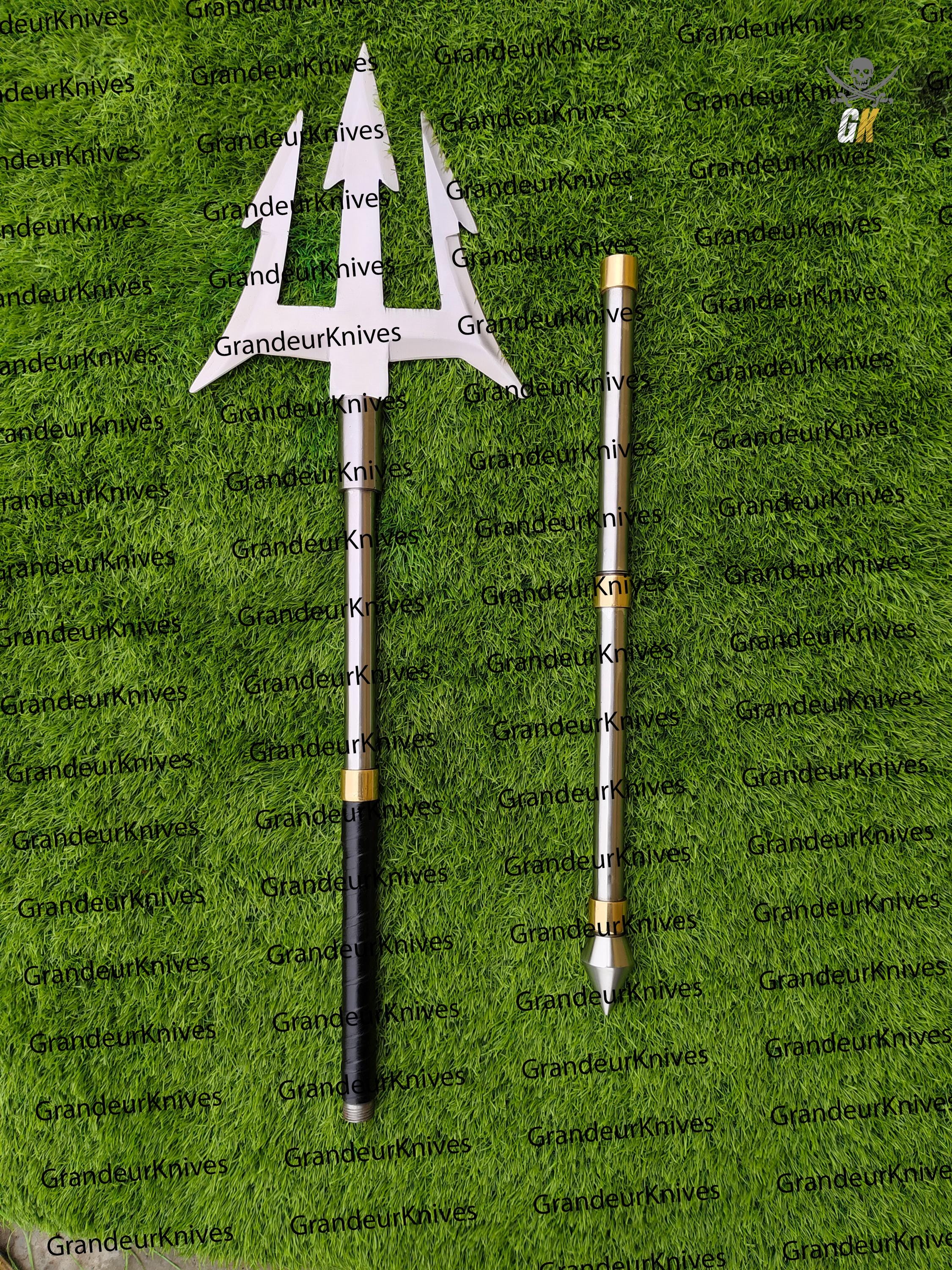 Handcrafted Poseidon Trident | Metal Spear, Sea God Prop - Etsy