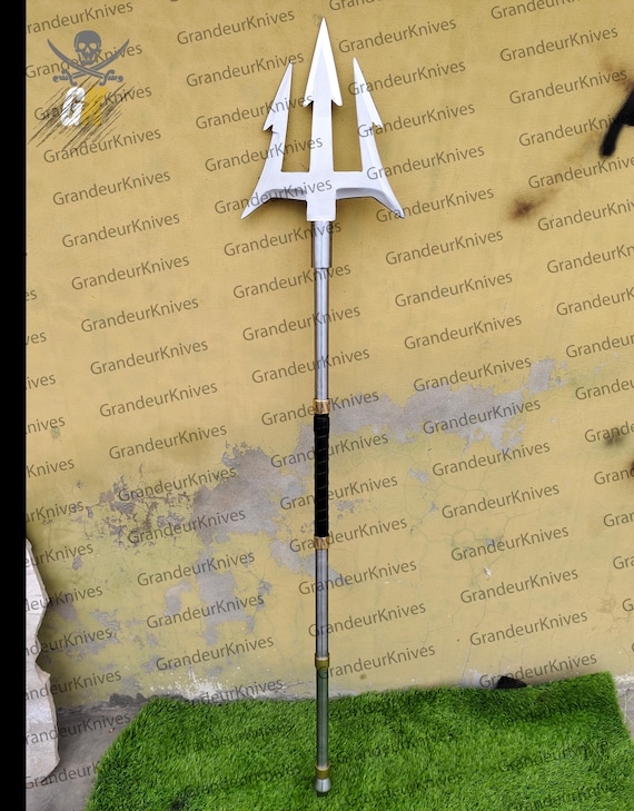 Handcrafted Poseidon Trident | Metal Spear, Sea God Prop - Etsy