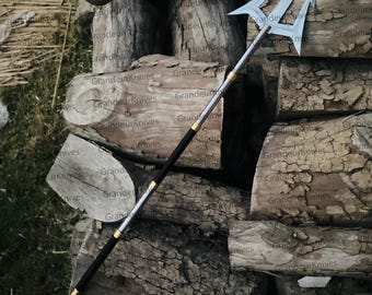 Hand-Forged High Carbon Steel Trident Spear | Mythical Decor