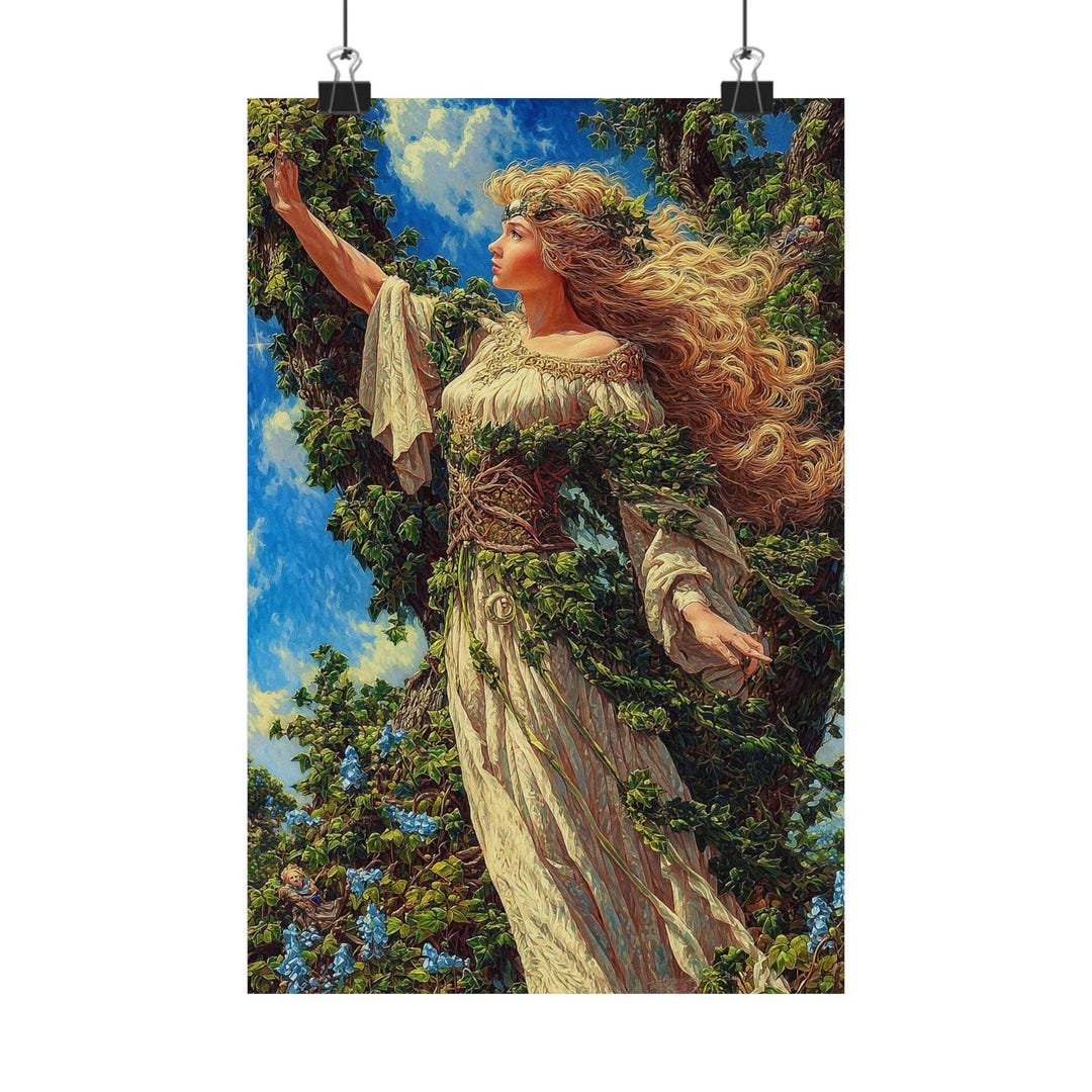 Enchanted Forest Goddess Poster | Fantasy Nature Spirit Wall Art ...