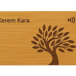 Ravenkart Bamboo NFC Business Card – Personalized Digital Contact Card