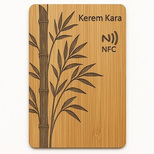 Cartão de Visita NFC Ravenkart Bamboo – Cartão de Contato Digital Personalizado