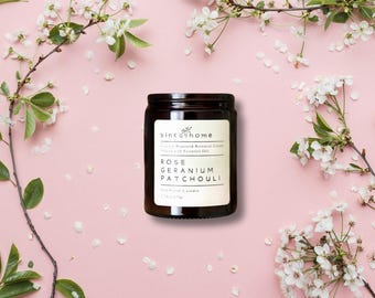 Vela limpia y no tóxica, aceite esencial y cera de coco, regalo para ella, vela perfumada, vela natural personalizada hecha en Londres.