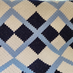 C2C Argyle Crochet Throw Blanket Pattern