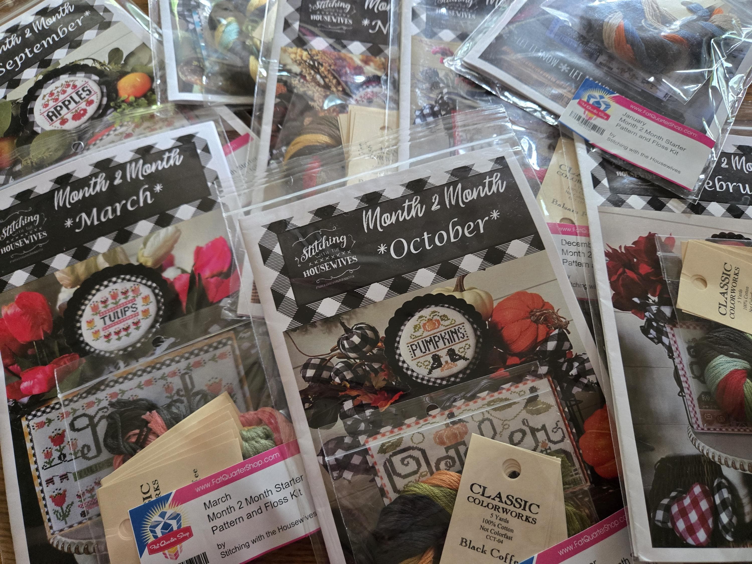 Month 2 Month Cross Stitch Kits - Stitching with the Housewives