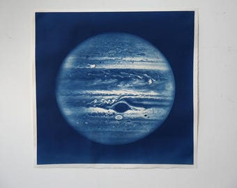 Jupiter Cyanotype on Arches Watercolor Paper 27" x 28"