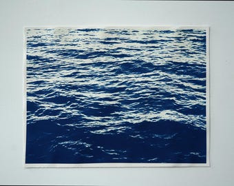Water Cyanotype Print on Arches Watercolor Paper (22.5x30)