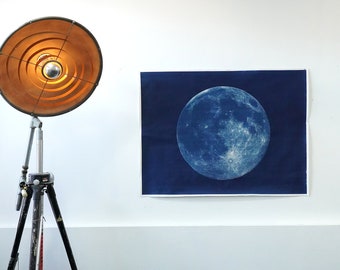 Large Moon Cyanotype 45" x 60"