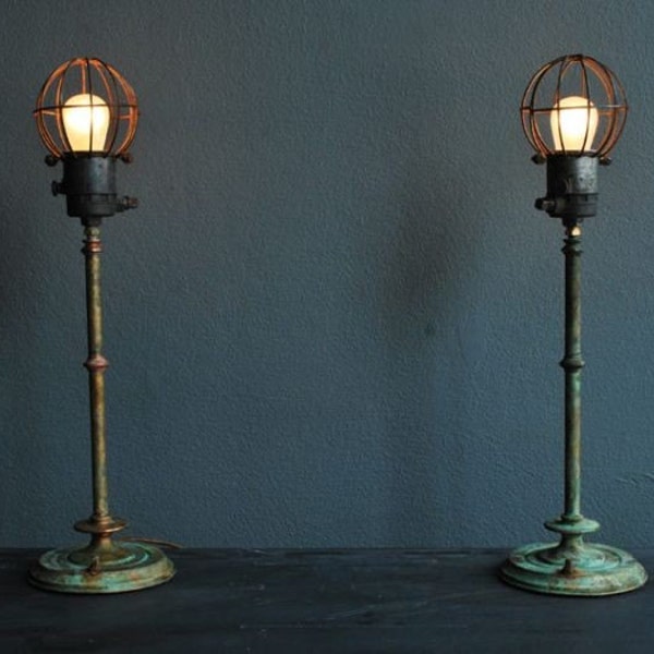 Pair of Table Top Cage Lights