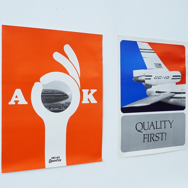 Vintage 1970's- 80's Boeing Quality First Graphic Poster