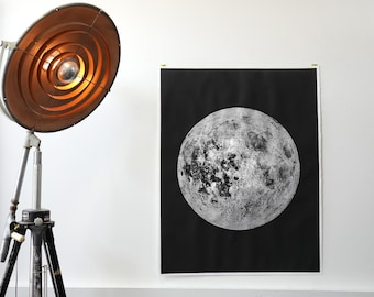 Large Silver Moon on Cotton Paper 42" x 54" (signed)