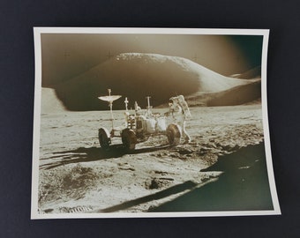 Original NASA Photograph Stars and Stripes on the Moon AS15-86-11603 Astronaut James B. Irwin 1971