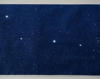 Large Starfield Cyanotype on Watercolor Paper (unframed) 45" x 68"